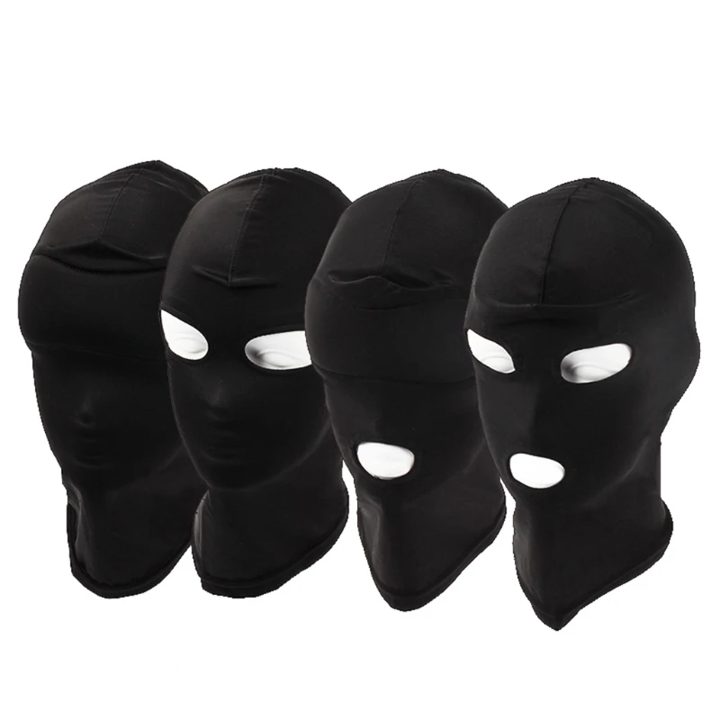 

Adult Open Eyes Mouth Headgear Mask Hood Breathable Blindfold Black Full Head Cover Cosplay Slave BDSM Bondage Sex Toys Ju24 21