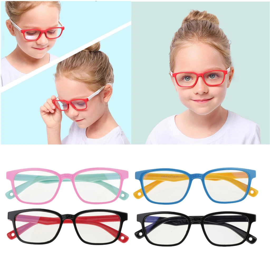 

4pcs Children Glasses UV400 Flexible Children Unisex Anti-Fatigue Glasses