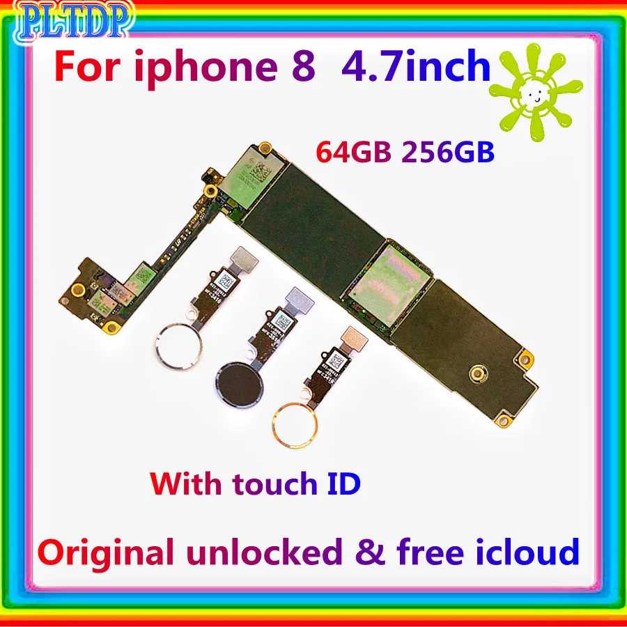 Материнская плата для iphone 8 100% оригинал разблокированная 4 7 дюйма с Touch ID/без ID