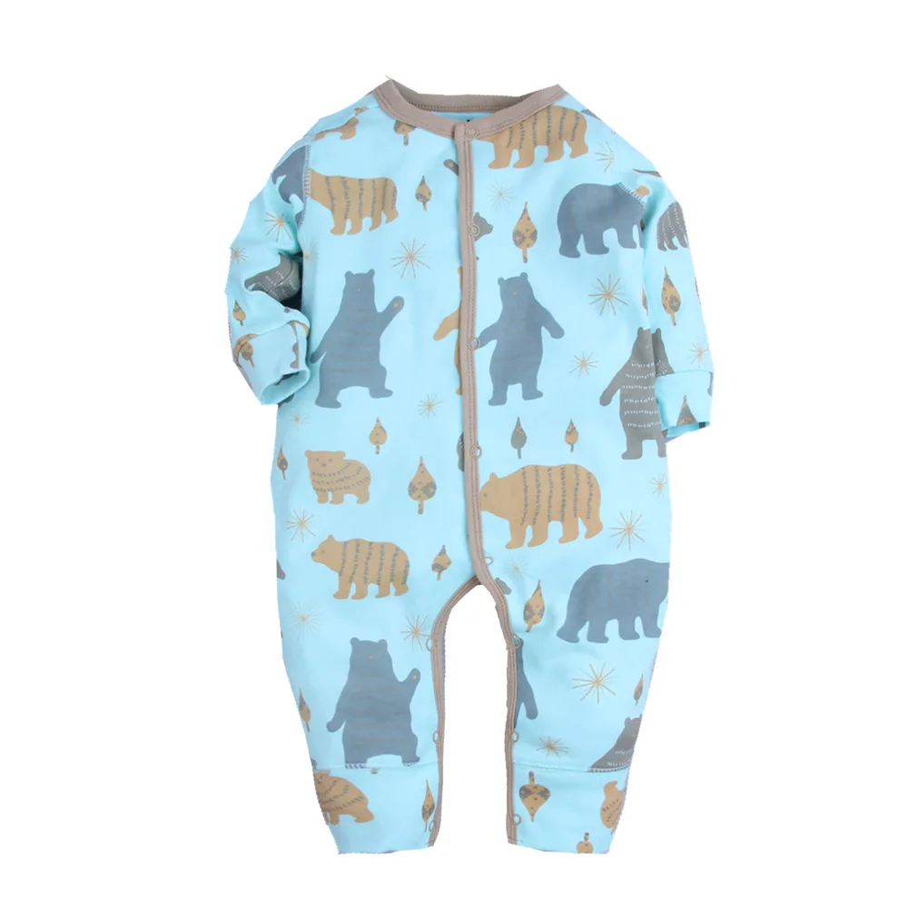 Pijama infantil; одежда для малышей; пижамы-комбинезоны для девочек; пижамы для маленьких мальчиков; комбинезон для новорожденных; ползунки для малышей - Цвет: Blue elephant
