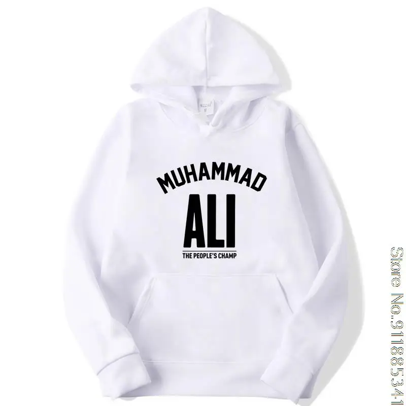 Мужская толстовка с капюшоном из смешанного хлопка принтом Мухаммада Али