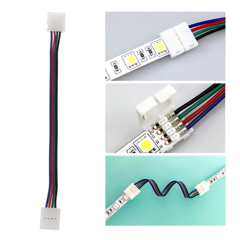 

4 контакта 10 мм 17 см RGB Светодиодная лента адаптер Соединительный провод для светодиодной ленты 5050