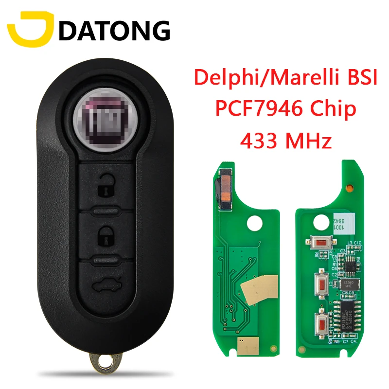 Пульт дистанционного управления Datong для автомобилей Fiat 500 Grande Punto Doblo Qubo PCF7946 433 92 ASK
