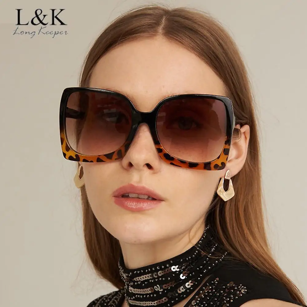 

LongKeeper 2020 Oversized Sunglasses Women Brand Designer Big Square Sun Glasses For Women/Men Mirror Oculos De Sol Feminino
