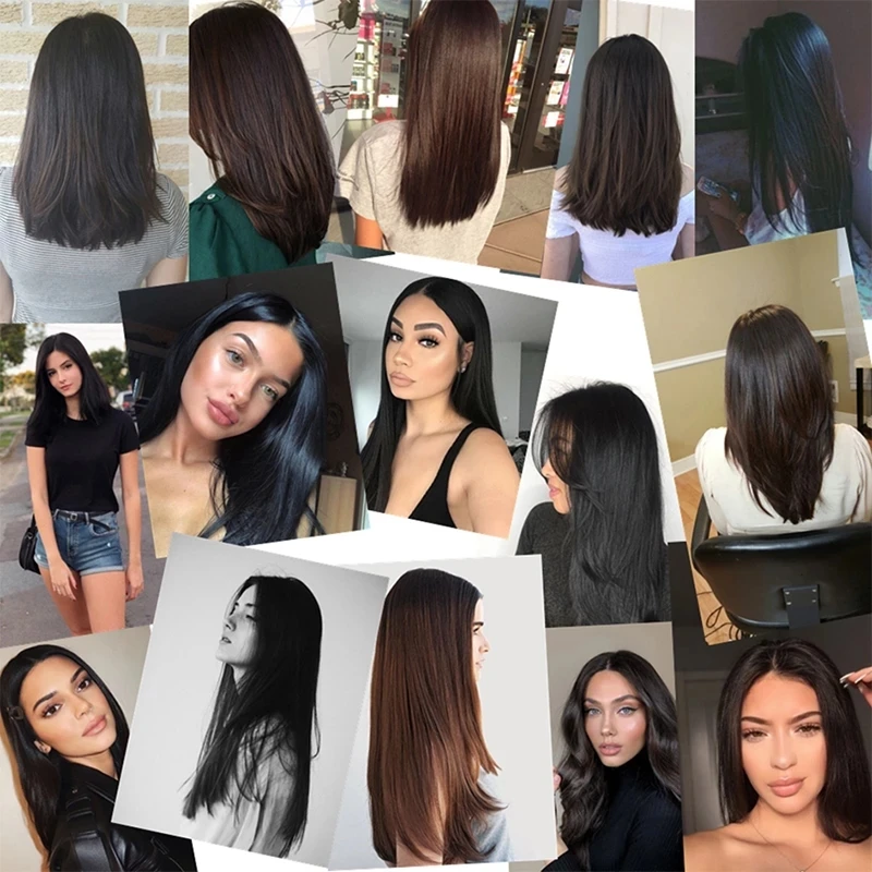 

1 piece Human Hair Extensions Real Hair Extensions hair clip Brazilian human hair Straight Clip Ins for Natural wig Remy Hair