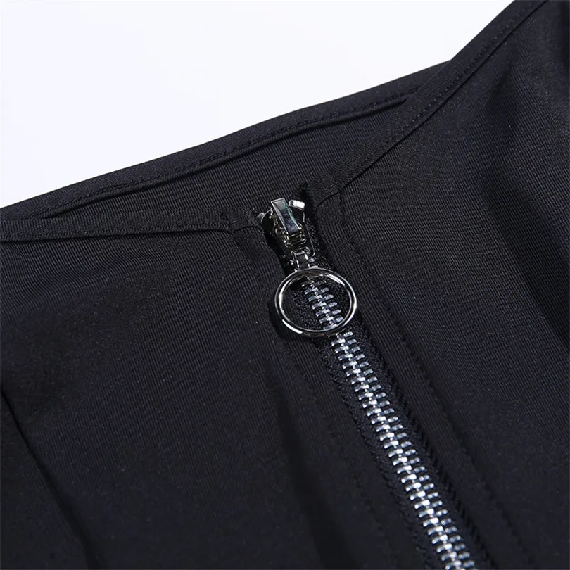 Женские куртки осень 2018 черное пальто с длинным рукавом открытыми плечами в