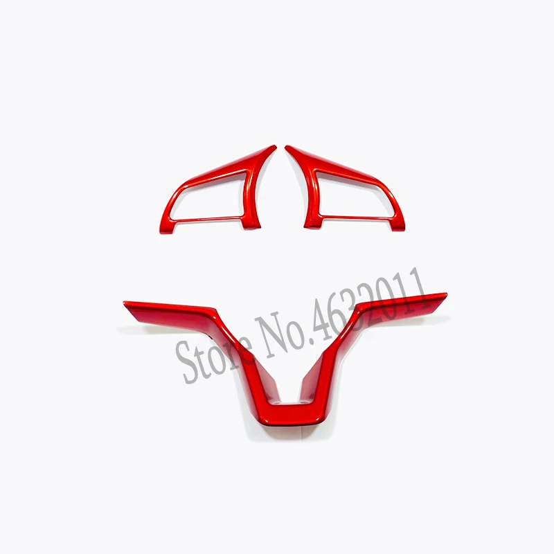 

For Nissan X-Trail T32 Rogue 2017-2019 Qashqai J11 2017-2020 ABS plastic red Car Steering wheel Button frame accessories 3pcs