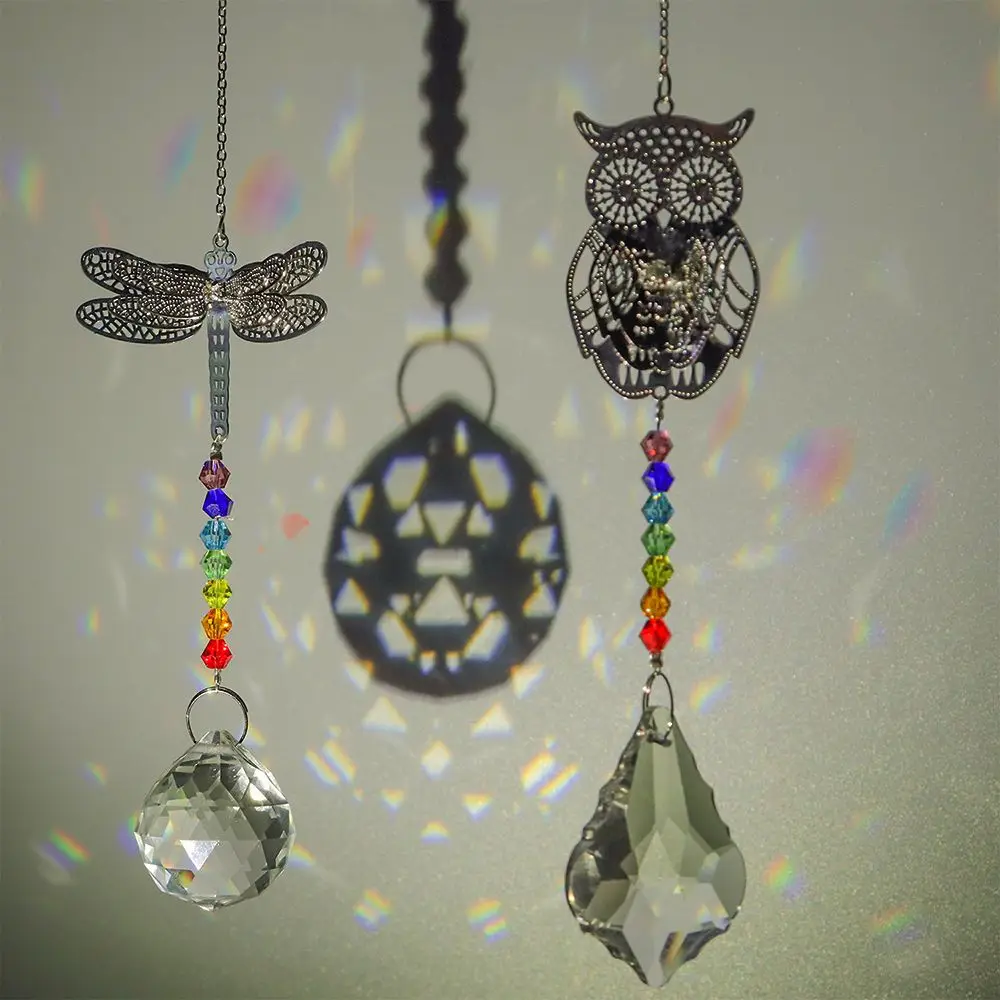 

Хрустальные призмы от солнца, стеклянная люстра на солнечной батарее, колибри, Сова, колокольчики от ветра, радужная Ловец, подвесной Ловец, ...