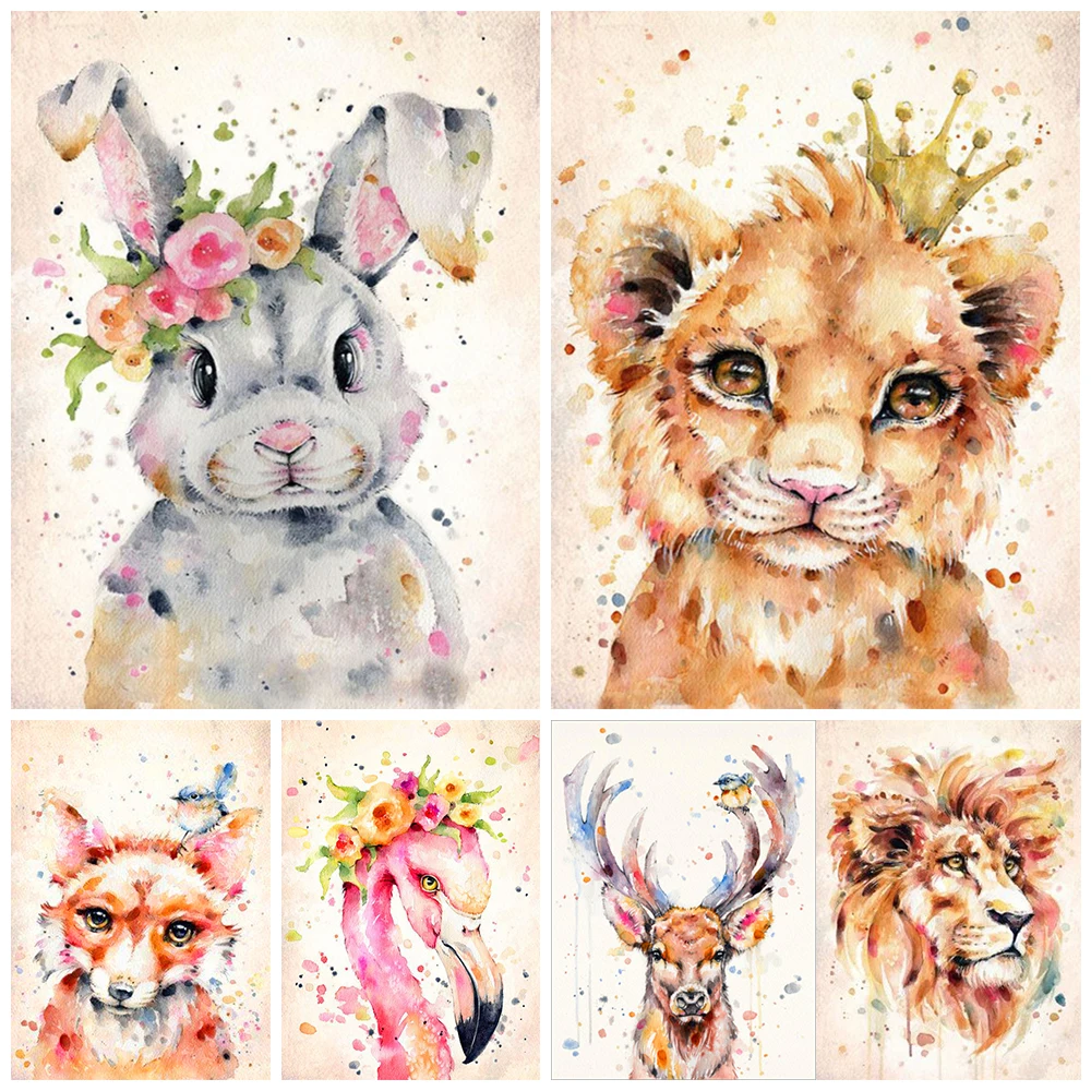 

5D Diamond Painting Lovable Animal Lion Panda Full Rhinestones Drill Cross Stitch Kits Home Decor Kids Gift Art Mural Painting