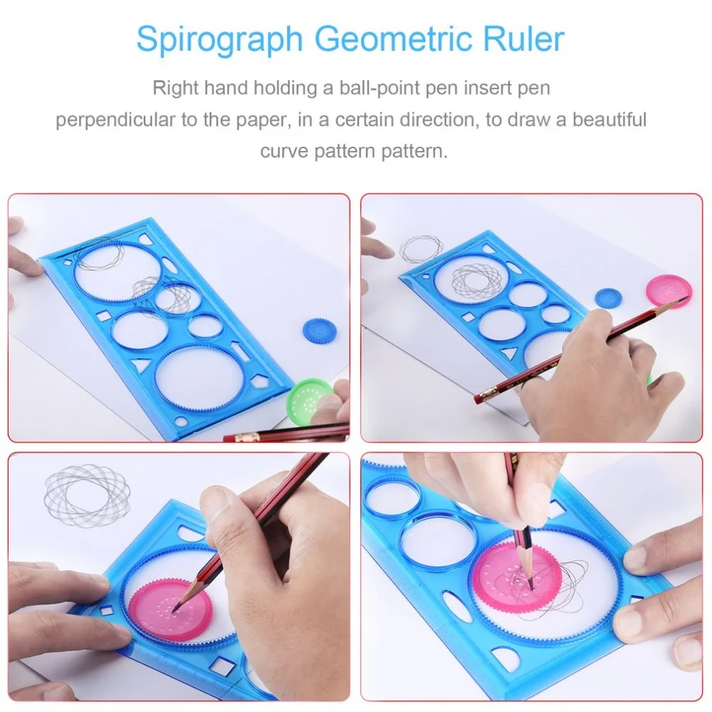 1 шт. многофункциональная Геометрическая линейка спирографа инструменты для