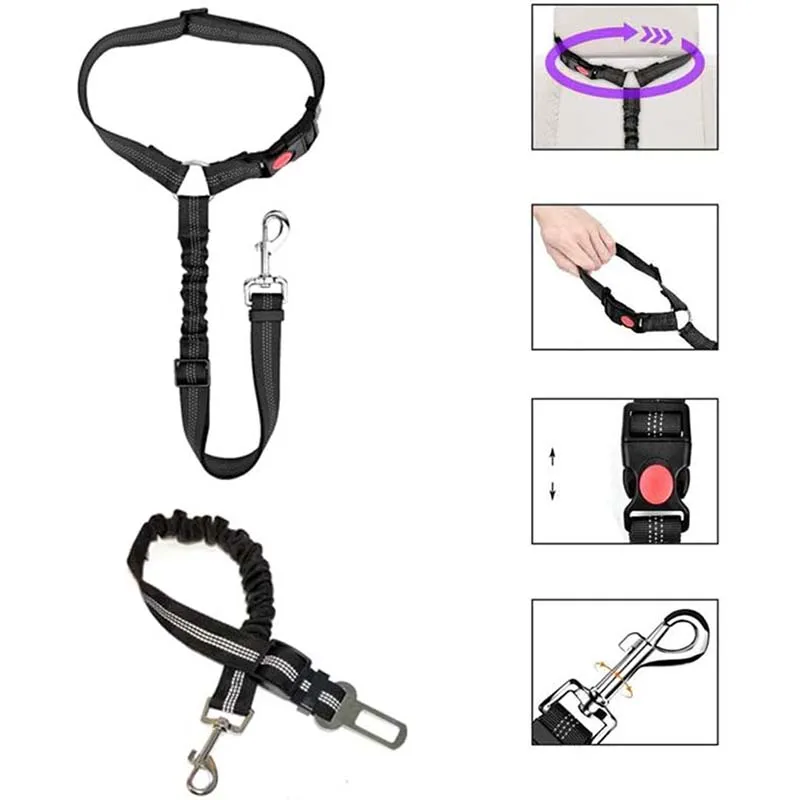 Ремень безопасности для домашних животных регулируемый эластичный ремень собак