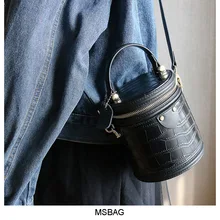 Genuine Leather Top-handle Bucket Bag for Women 2021 New Trend Brand Designer Bags Ladies Fashionable Purses and Handbags Bolsa