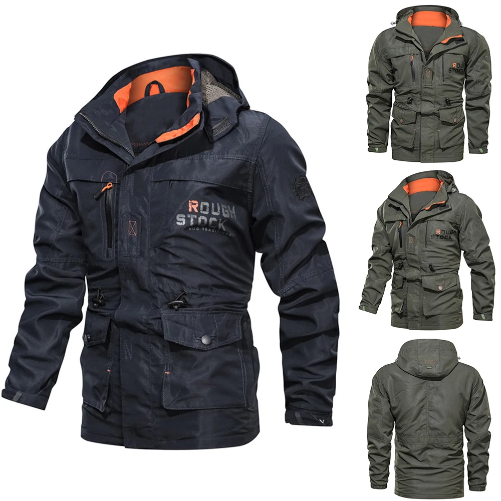 Зимняя куртка в стиле милитари для мужчин повседневное плотное теплое пальто