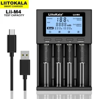 liitokala lii m4 18650 charger lcd display universal smart charger test capacity for 26650 18650 21700 18500 aa aaa etc 4slot