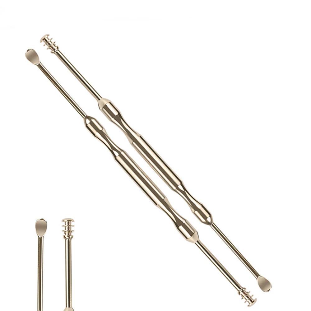 

Stainless Steel Golden Ear Cleaner Portable Ear Wax Pick Double Headed Earwax Removal Tool Ears Dig Scoop