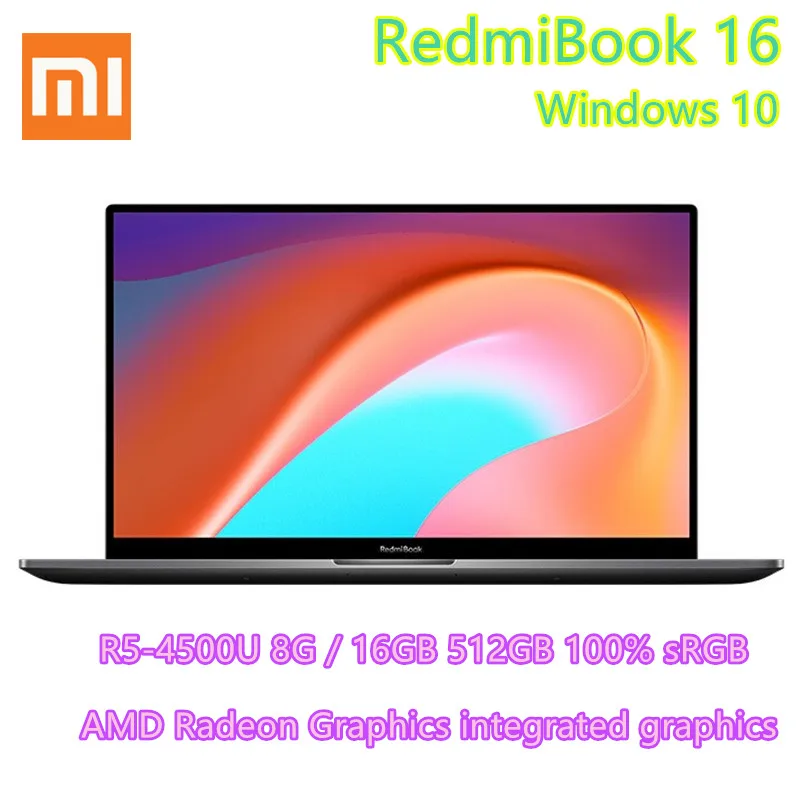 Ноутбук Xiaomi RedmiBook 16 Ryzen Edition AMD R5 4500U 8 ГБ/16 ГБ DDR4 512 SSD 1080P экран компьютер|Ноутбуки| |