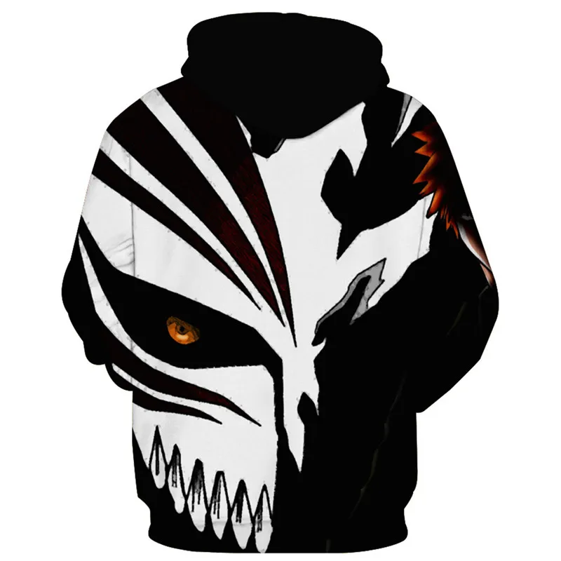 

Classic Black And White Stitching Wolf Mask Print Fashion 3D Hoodies