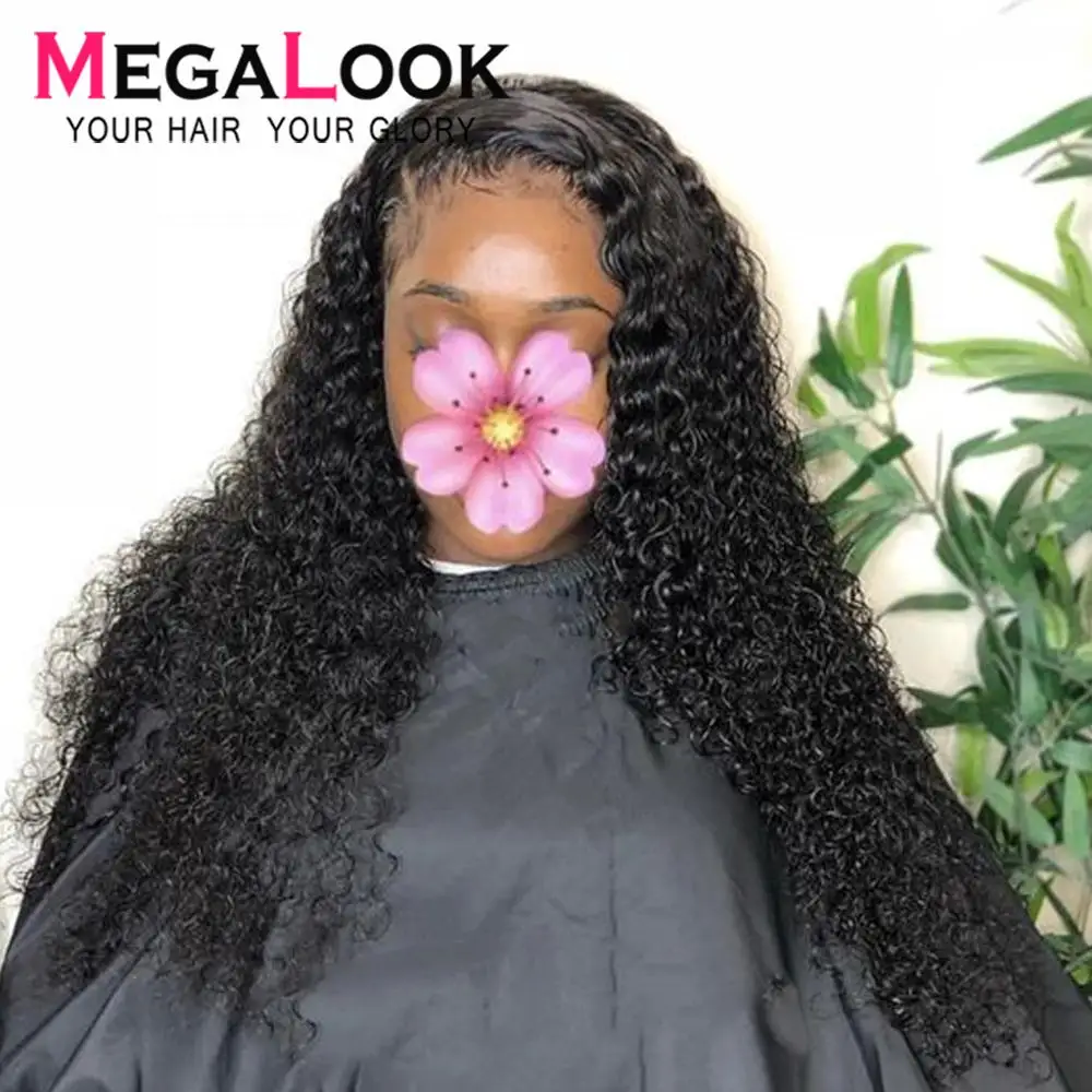 Глубокая волна парики Синтетические волосы на кружеве из натуральных волос