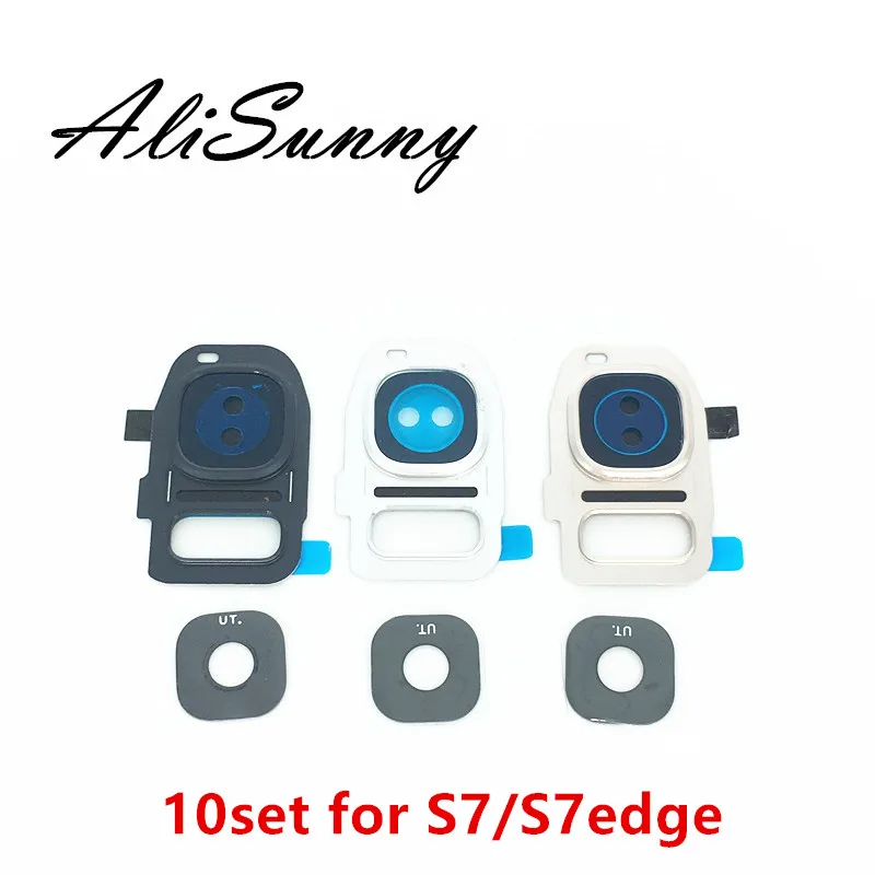 10 комплектов задней крышки камеры AliSunny + стекло для SamSung Galaxy S7 Edge задняя камера