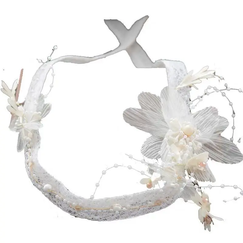 

Super Fairy Sweet Bridal Headpiece Set Beaded Headband Wedding Women's hair jewelry