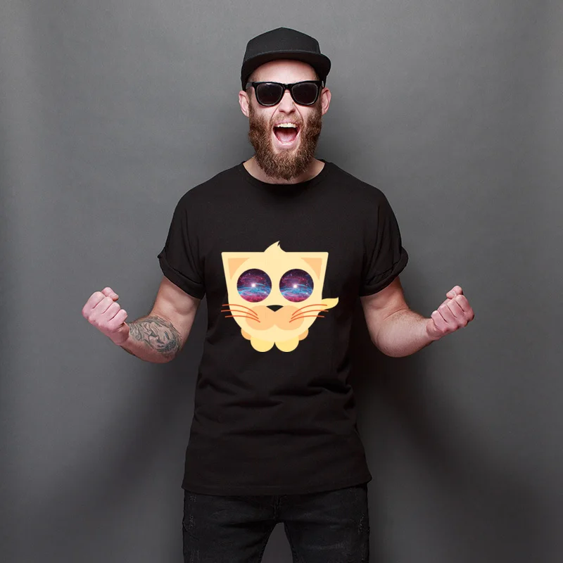 

New Coming Cat Space Casual Crazy Tees Print Custom Tee-Shirt Newest Leisure Tops Harajuku