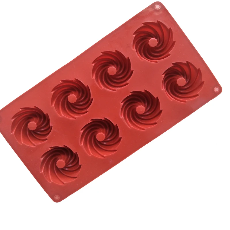 

12 cavity Silicone Cake Decorating Moulds Swirl Shape Cookie Mold Pudding Ice Cream Baking Pan Pastry Tool