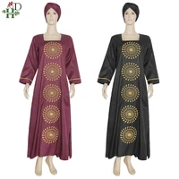 hd african dresses for women dashiki dress with headwraps bazin dress south africa lady clothes robe africaine maxi dress s3083