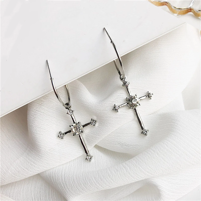 Религиозная стразы серьги кольца с вышивкой крестиком Классические