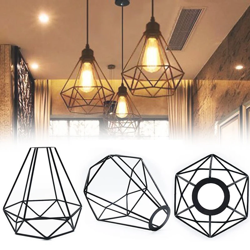 Industrial Retro Iron Net Wire Bulb Lamp Guard Birdcage Metal Lampshade Lighting Parts Fixtures Home Decor | Освещение