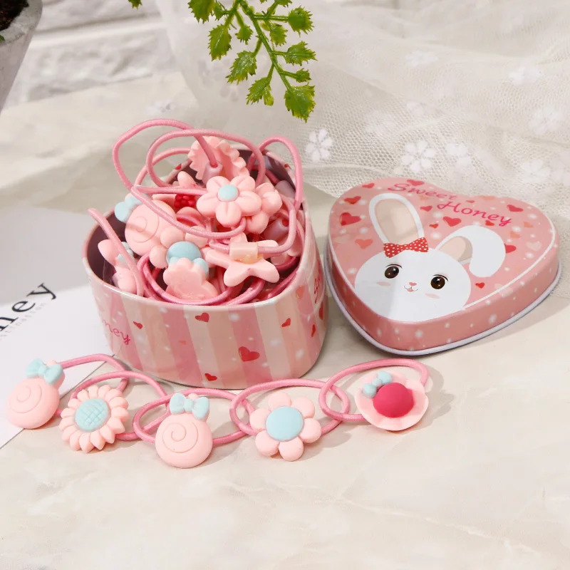 

20pcs Children's Hair Rope Cute Girl's Hair Accessories Hair Rubber Band Cartoon Head Rope Rubber Band Little Girl Scrunchie