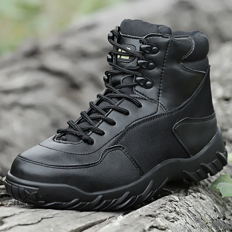 Outdoor Men Hiking Shoes Army Combat Boots Lace Up Ankle Tactical Boot Man Plus Big Size Military Work Mens Non-slip | Спорт и