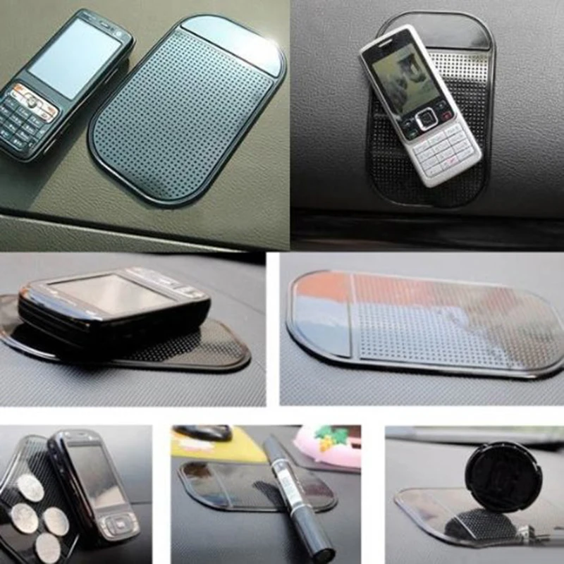 

4 PCs Black Magic Sticky Pad Anti Slip Mat Car Dashboard for Cell Phone
