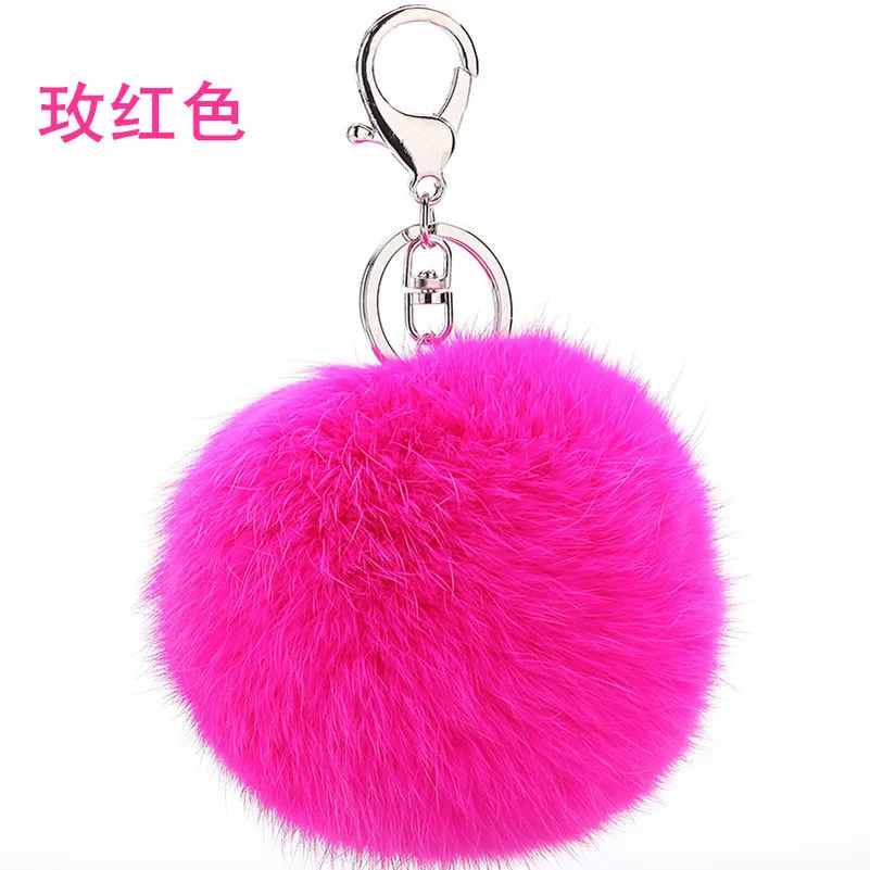 

16 Colors Car Pendant Bag Phone Key Chain Pendant Rabbit Hair Ball Keychains Buckle Rabbit Kid New Toy