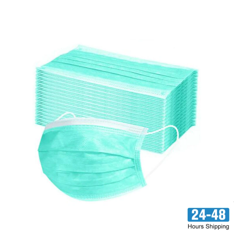 

Disposable Medical Mask Face Protect 3 Layers Filter Earloop Non Woven Breathable Surgical Mask Green Adult Gauze Adult Mouth