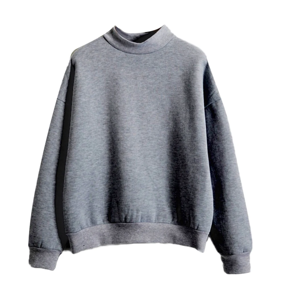 Women Pullovers Hoodies Autumn Winter Casual Solid Color Crew Neck Long Sleeve Sweatshirt Pullover Ladies Loose Tops Plus Size