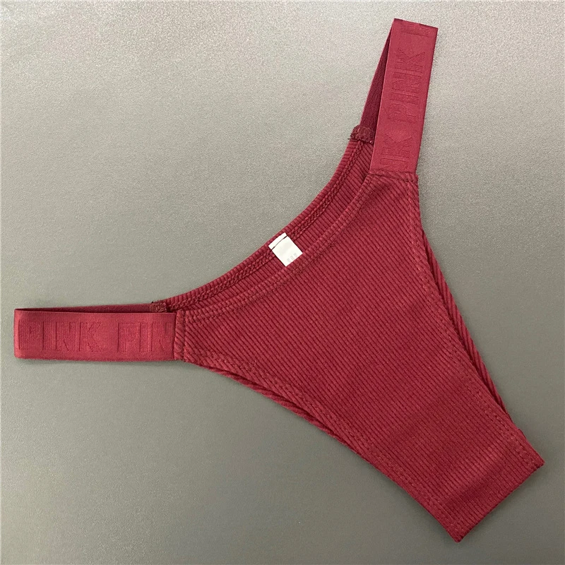 

Comfort Seamless Underwear Women Thongs Pink Sexy Low Waist Panties G Strings Fashion Letter Intimates Lingerie Bikini Briefs