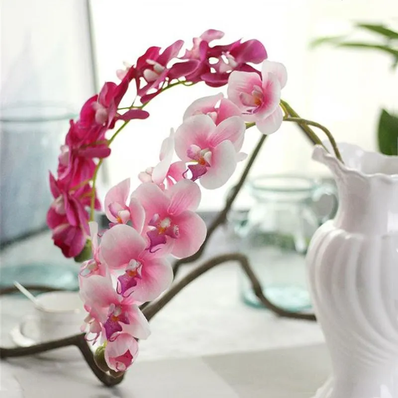 

NieNie 10 Heads 72cm artificial flower Phalaenopsis latex silicon real touch big orchid orchidee Wedding Home Decoration