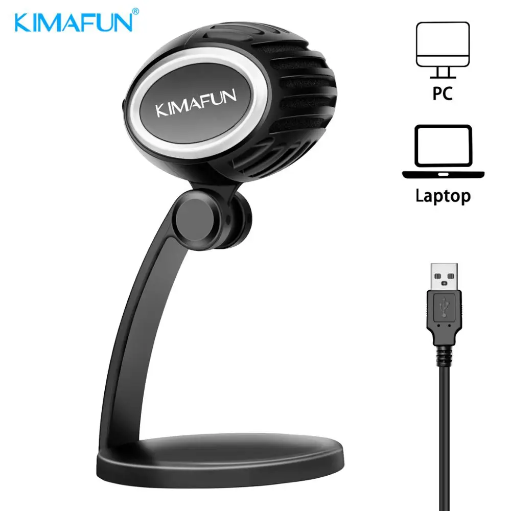 USB микрофон KIMAFUN для ноутбуков и компьютеров Mac записи потокового видео Twitch
