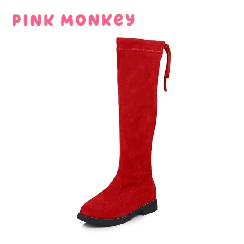 

Girls Boots Children Comfortable New Winter Leather Warm Fashion Girls High Boots Child Soft Tube Plus Snow Boots For Girls Size
