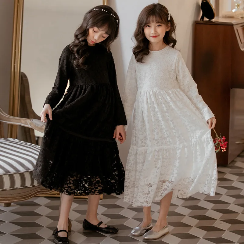 

Kids Dresses For Girls 2020 Spring Long-Sleeve Lace Baby Girls Cute Princess Dress Elegant Girls Dress Children Clothing 4-16Y
