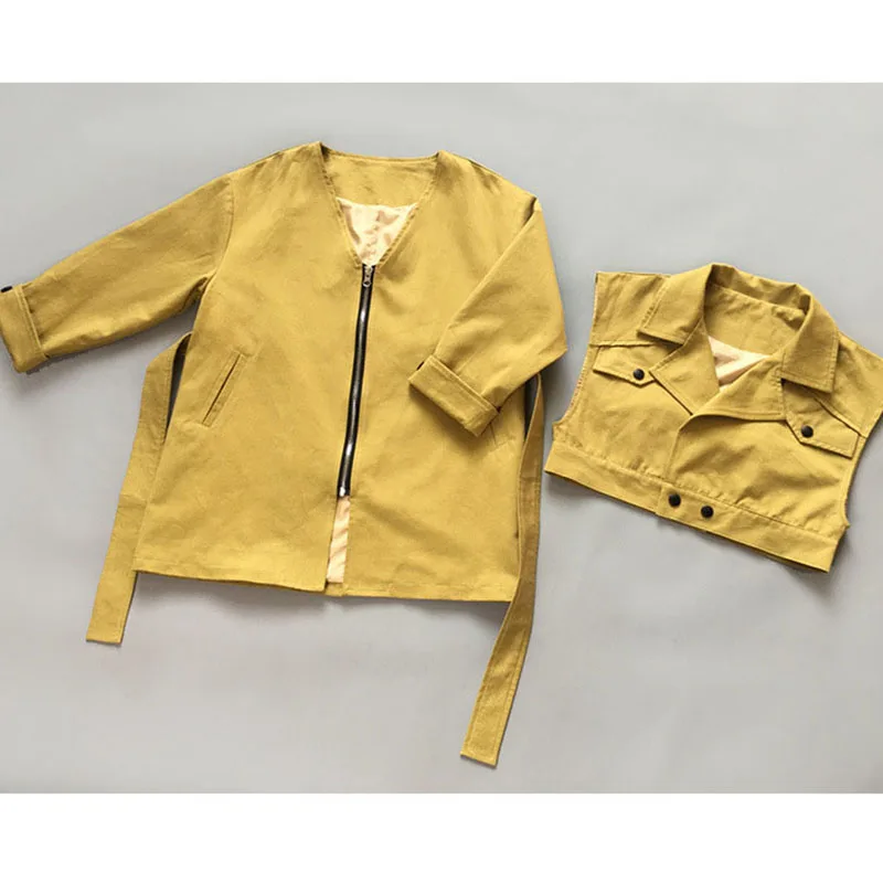 Армейский зеленый плащ и жилет комплекты одежды для девочек 2 предмета жилеты