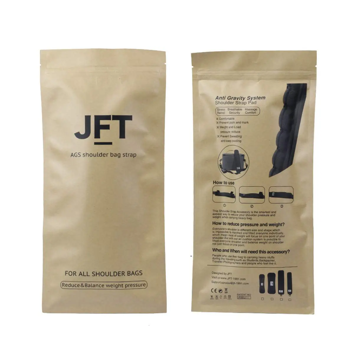 

JFT Upgrade Anti Gravity 3D Air Cushion Shoulder Strap Pad Anti-Seismic Non-Slip Strong Bonding Massage Reflective Silver Mark