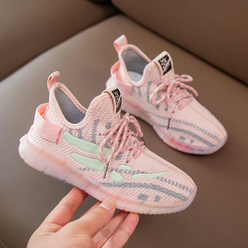 

Новинка 2020, детская спортивная обувь, весна 2020, для мальчиков, летающие тканые дышащие теннисные повседневные туфли, детская обувь для девоч...