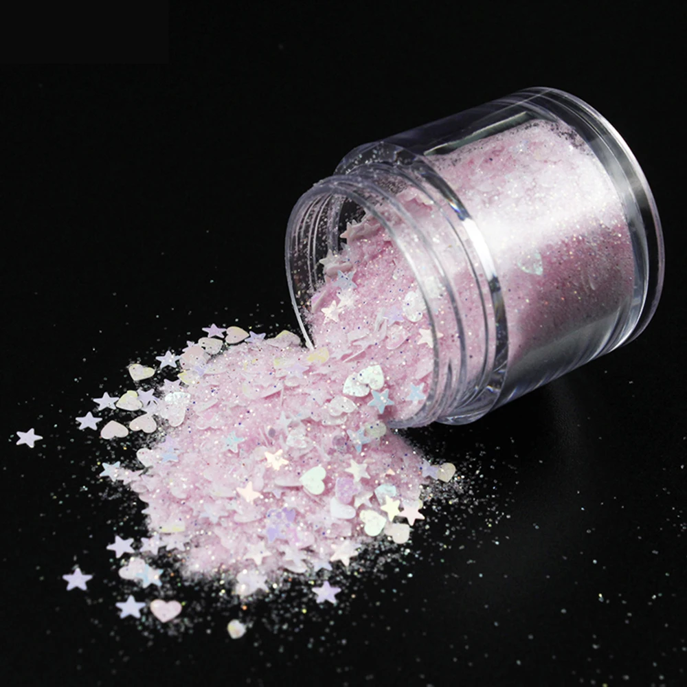 20 г/бутылка голографический блестящий для ногтей Блестящий микс в виде звезды