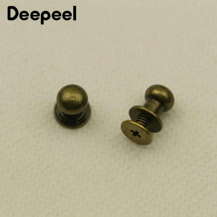 

Deepeel 20pcs Round Nail Buckle Metal Rivet Screw Studs Button Clasp for Bag Purses Wallet Belt Fastener DIY Leather Craft