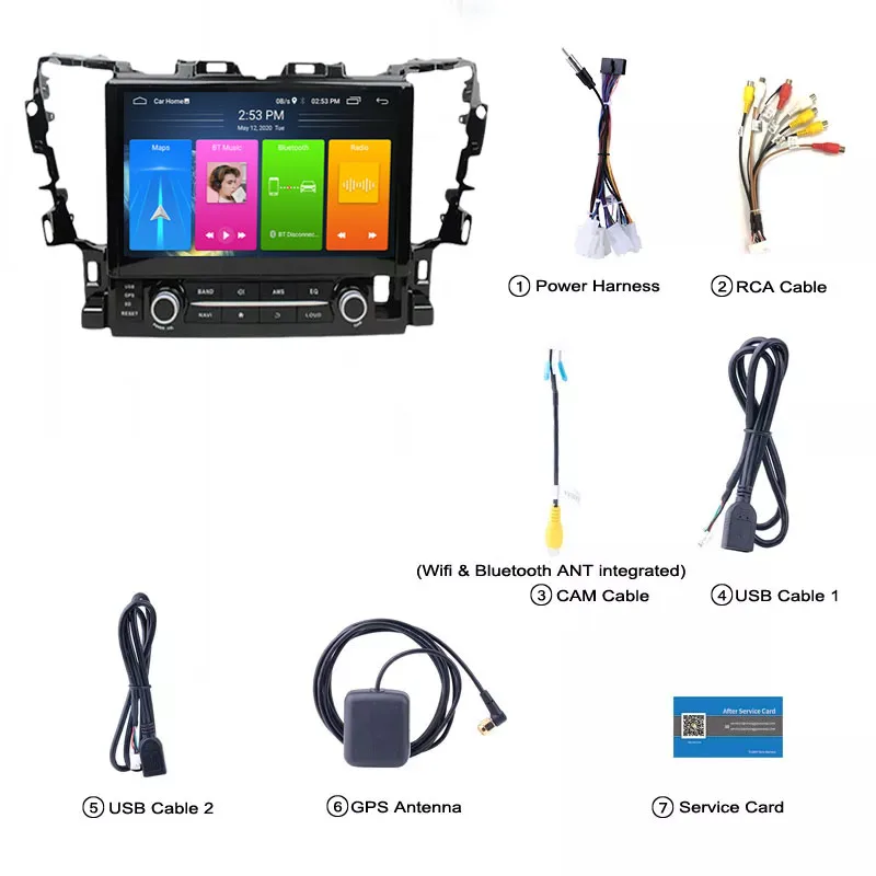 

Suitable for Toyota Alphard 2015-2019 car radio multimedia video player stereo navigator GPS Android10.1 Support split screen