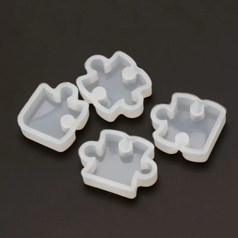 

4Pcs Puzzle Gemstone Crystal Mold Silicone Mould DIY Jewelry Pendant Making Tool