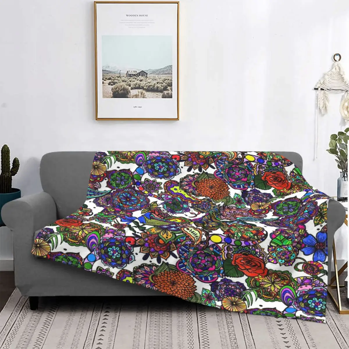 

Manta с цветочным принтом Мандала для камеры, кукла с капюшоном, кубический Купальник с капюшоном, кукла с капюшоном, ro