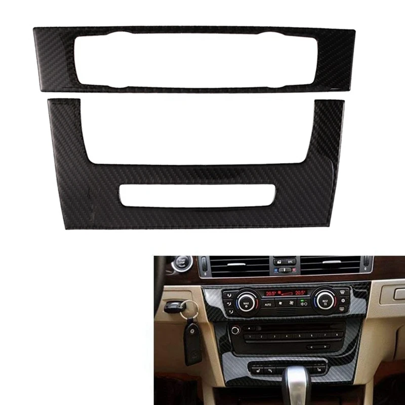 

Car Carbon Fiber Central Control CD Air Conditioning Panel Trim Cover for BMW- Old 3 Series E90 E92 E93 2005-2012