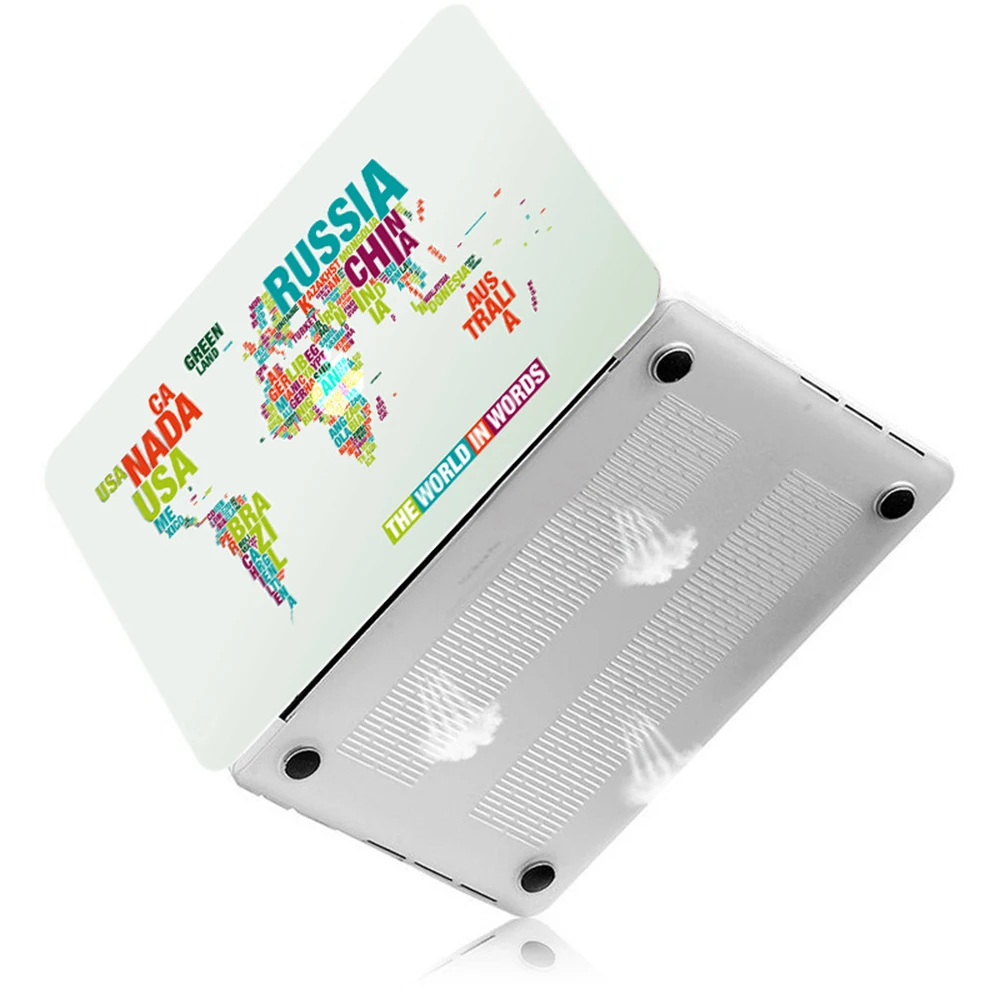 Жесткий чехол для ноутбука с принтом карта мира MacBook Air Pro retina 11 12 13 15 дюймов Macbook A1706